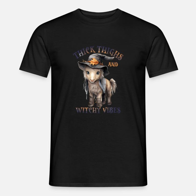 Halloween Pferd Kürbis Horror - Männer T-Shirt - Schwarz