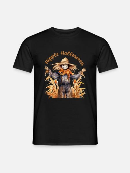Halloween Kürbis Horror - Männer T-Shirt - Schwarz