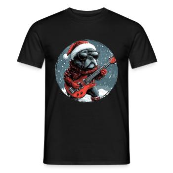 Staffordshire Bull Terrier Hund Weihnachten Rocker - Männer T-Shirt - Schwarz - Vorne - AI Model Male 178 light (178cm)