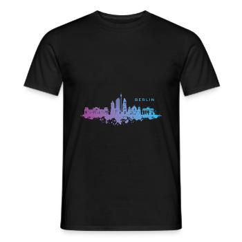 Motif coloré de Berlin - idée cadeau - T-shirt homme - noir - Devant - AI Model Male 178 light (178cm)