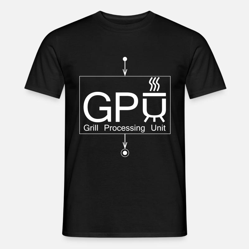 Design ringard symbole "Grill Processing Unit" + UML - T-shirt homme - noir
