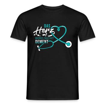 Altenpfleger - Das Herz wird nicht dement - Männer T-Shirt - Schwarz - Vorne - AI Model Male 178 light (178cm)
