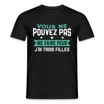 Drôle Papa J'Ai Trois Filles Meilleur Papa Cadeau - T-shirt homme - noir - Devant - AI Model Male 178 light (178cm)