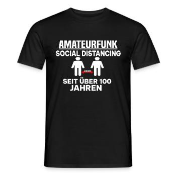 Funken Amateurfunk Amateurfunker Social Distancing - Männer T-Shirt - Schwarz - Vorne - AI Model Male 178 light (178cm)