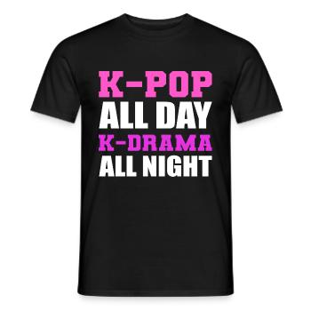 K-Pop all day moviegoers poison - Men's T-Shirt - black - Front - AI Model Male 178 light (178cm)