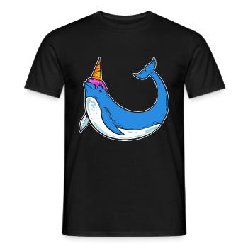 Ice Cream Narwhal Sweet Tooth Poison - Men's T-Shirt - black - Front - AI Model Male 178 light (178cm)