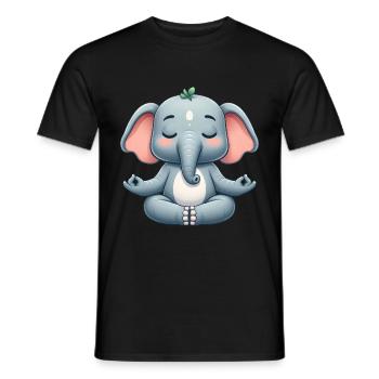 Buddhistische Elefanten Yoga Entspannung  - Männer T-Shirt - Schwarz - Vorne - AI Model Male 178 light (178cm)
