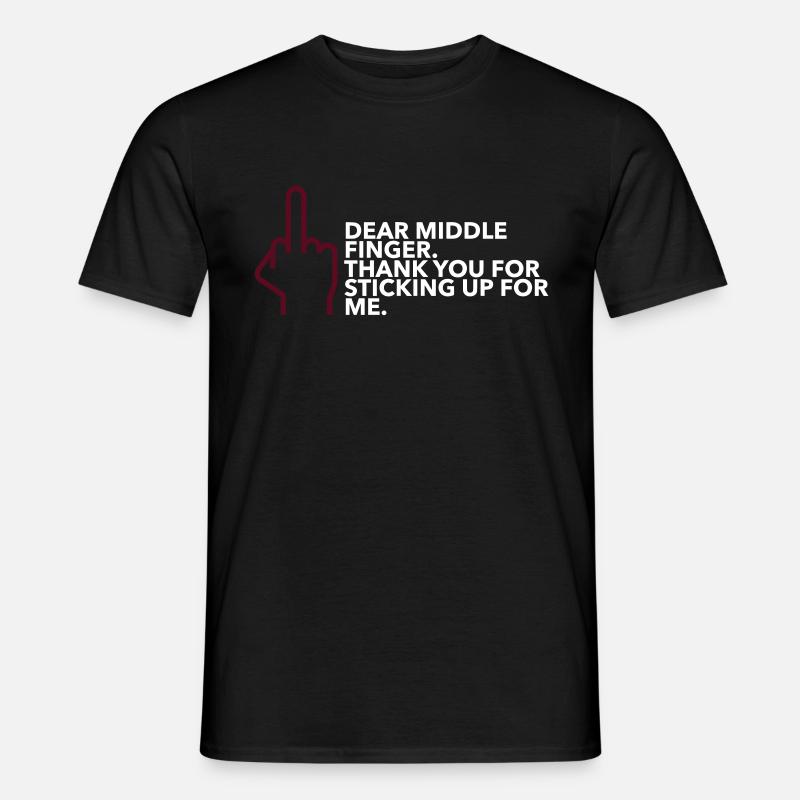 Mittelfinger - Männer T-Shirt - Schwarz