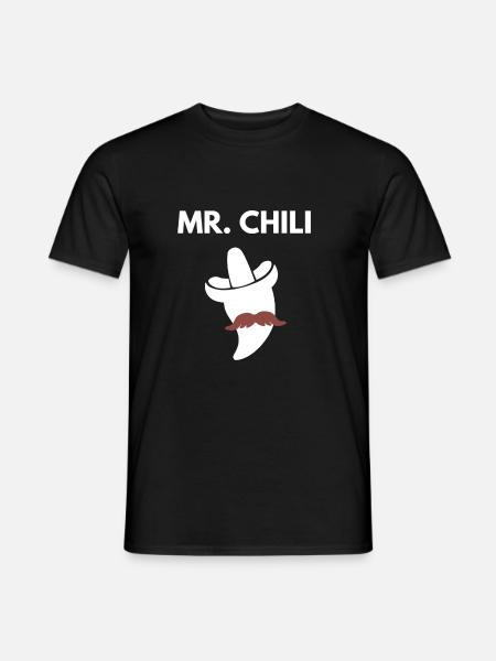 Hr. Chili Mustache Sombrero - Mænd T-shirt - sort