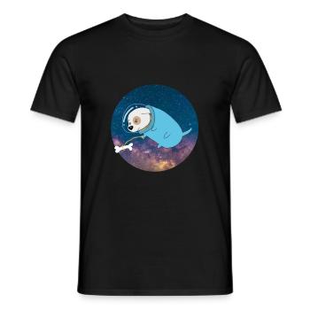 Cosmos astronaute de l'espace cosmos chien - T-shirt homme - noir - Devant - AI Model Male 178 light (178cm)