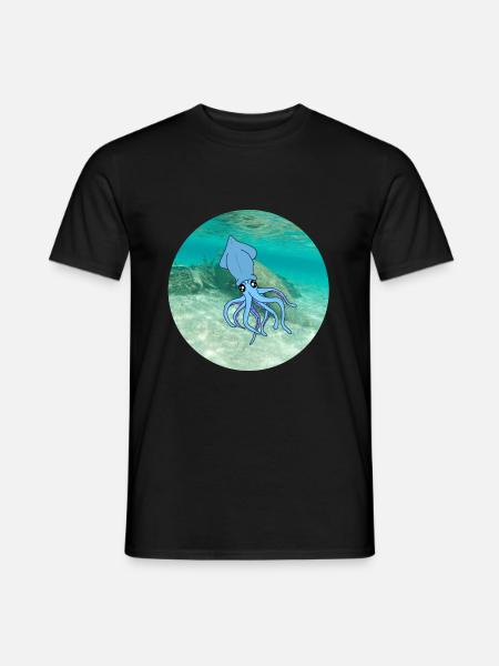 calamars sous l'eau - T-shirt homme - noir