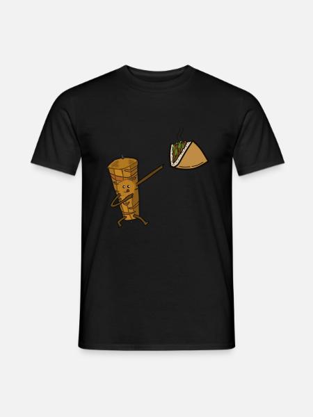 Doner kebab in the bread - Men's T-Shirt - black