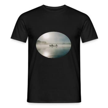 Fishing in the boat - Men's T-Shirt - black - Front - AI Model Male 178 light (178cm)