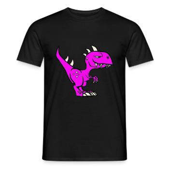 Dinosaure violet - T-shirt homme - noir - Devant - AI Model Male 178 light (178cm)