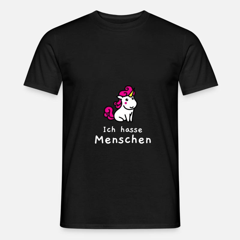 Ich hasse Menschen Einhorn - Männer T-Shirt - Schwarz