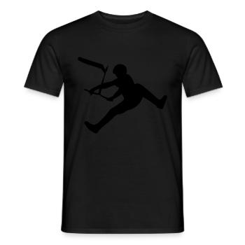 Stuntscooter Scooter Tretroller - Männer T-Shirt - Schwarz - Vorne - AI Model Male 178 light (178cm)