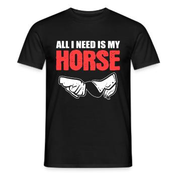I need my horse horse Wrangler gift - Men's T-Shirt - black - Front - AI Model Male 178 light (178cm)