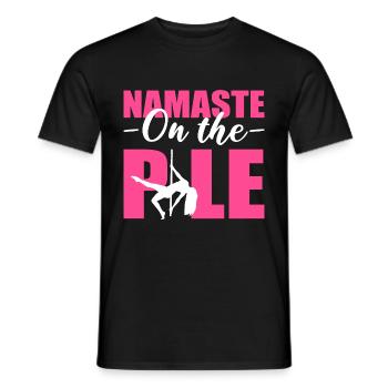 Namaste sur Pole Yoga Master Gift - T-shirt homme - noir - Devant - AI Model Male 178 light (178cm)