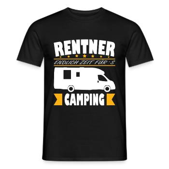 Camping Rentner - Endlich Zeit Opa Rente Spruch - Männer T-Shirt - Schwarz - Vorne - AI Model Male 178 light (178cm)