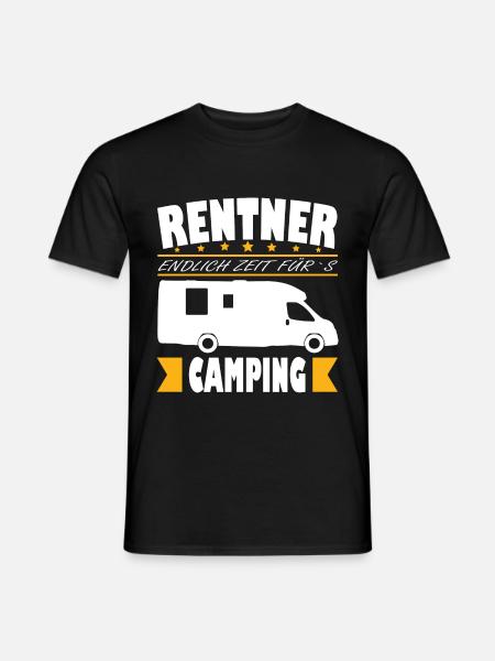 Camping Rentner - Endlich Zeit Opa Rente Spruch - Männer T-Shirt - Schwarz
