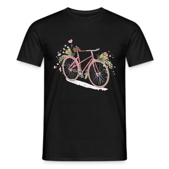 Mädchen Fahrrad Blumen Radfahrer Fahrrad Biker Fahrrad Geschenk - Männer T-Shirt - Schwarz - Vorne - AI Model Male 178 light (178cm)