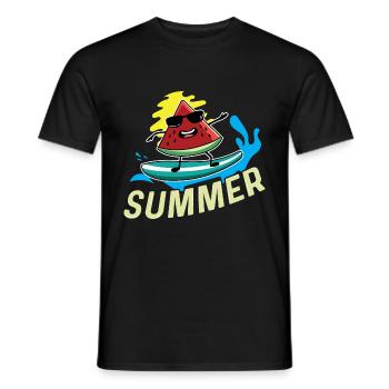 Surfeur -Watermelon Surfer ou Nageur Geschen - T-shirt homme - noir - Devant - AI Model Male 178 light (178cm)