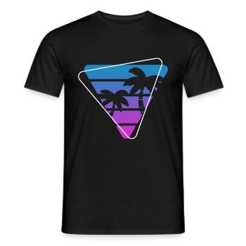 Palm Tree Sunset Painter Poison - Men's T-Shirt - black - Front - AI Model Male 178 light (178cm)