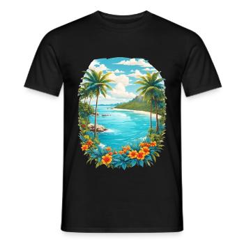 Karibik Insel - Männer T-Shirt - Schwarz - Vorne - AI Model Male 178 light (178cm)