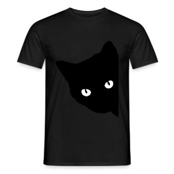 chat noir cadeau amour animal - T-shirt homme - noir - Devant - AI Model Male 178 light (178cm)