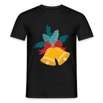 Christmas bell - Men's T-Shirt - black - Front - AI Model Male 178 light (178cm)