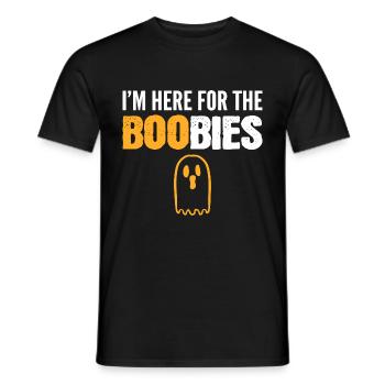 Hier für Tölpel Lustige Person Geschenk - Männer T-Shirt - Schwarz - Vorne - AI Model Male 178 light (178cm)