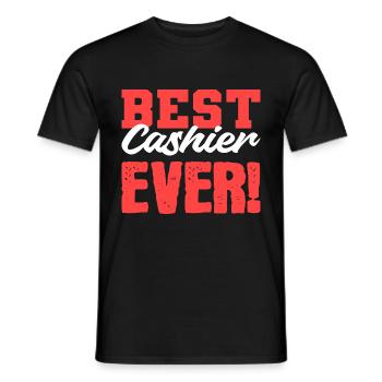 Beste Kassiererin aller Zeiten Fleißiger Kassierer - Männer T-Shirt - Schwarz - Vorne - AI Model Male 178 light (178cm)