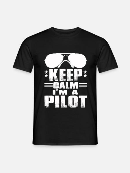 I am Pilot-Ich bin Pilot - Männer T-Shirt - Schwarz