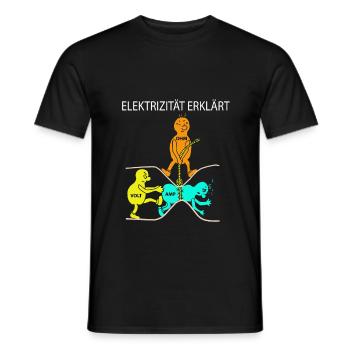 Elektrizitaet einfach rklärt - Männer T-Shirt - Schwarz - Vorne - AI Model Male 178 light (178cm)
