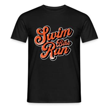 Swim Bike Run. Sports lovers. Poison - Men's T-Shirt - black - Front - AI Model Male 178 light (178cm)