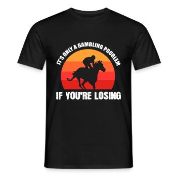 Gambling problem Jockey's poison - Men's T-Shirt - black - Front - AI Model Male 178 light (178cm)