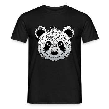 Mandala Panda Painter Gift - Men's T-Shirt - black - Front - AI Model Male 178 light (178cm)