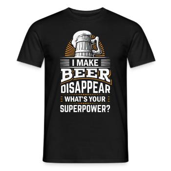 I Make Beer Disappear What's Your Superpower - Men's T-Shirt - black - Front - AI Model Male 178 light (178cm)