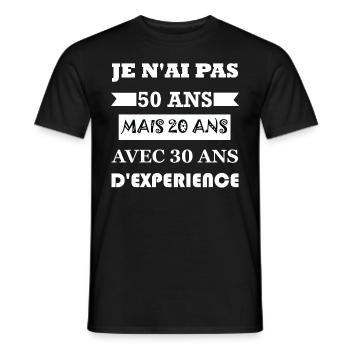 Cadeau anniversaire 50 ans - T-shirt homme - noir - Devant - AI Model Male 178 light (178cm)