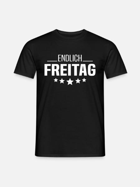 Freitag Spruch Geschenk Endlich Freitags - Männer T-Shirt - Schwarz