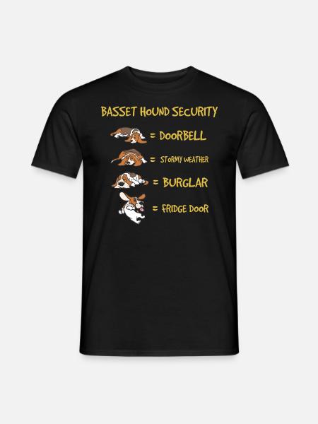 Basset Hound Safety Funny Dog Pet Propriétaire - T-shirt homme - noir