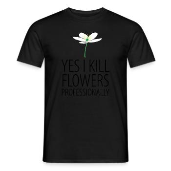 Florist florist flowers wood anemone anemone - Men's T-Shirt - black - Front - AI Model Male 178 light (178cm)