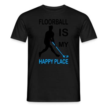 Floorball - Männer T-Shirt - Schwarz - Vorne - AI Model Male 178 light (178cm)
