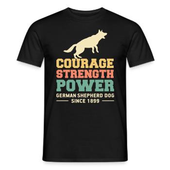 German Shepherd I German Shepherd Puppies - Men's T-Shirt - black - Front - AI Model Male 178 light (178cm)