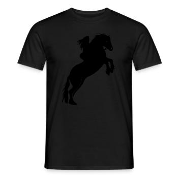Riding horse show jumping horses riders - Men's T-Shirt - black - Front - AI Model Male 178 light (178cm)