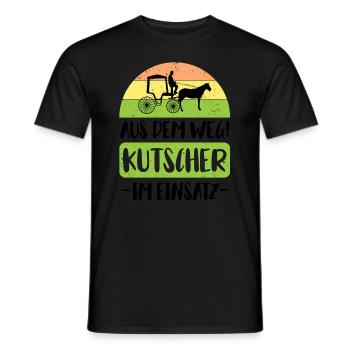 Kutscher Kutsche Pferdekutscher Kutschieren - Männer T-Shirt - Schwarz - Vorne - AI Model Male 178 light (178cm)