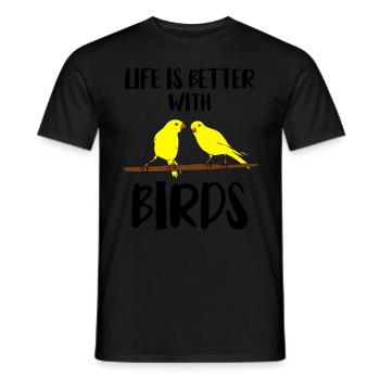 canaries - Men's T-Shirt - black - Front - AI Model Male 178 light (178cm)