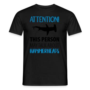 Shark Hammerhead Shark Hammerhead Sharks - Men's T-Shirt - black - Front - AI Model Male 178 light (178cm)