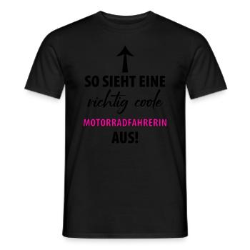 Motorrad Bikerin Motorradfahrerin Damen - Männer T-Shirt - Schwarz - Vorne - AI Model Male 178 light (178cm)