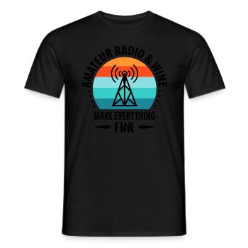 Amateur Radio Radio Radio Radio Radio Amateur Vintage - Men's T-Shirt - black - Front - AI Model Male 178 light (178cm)